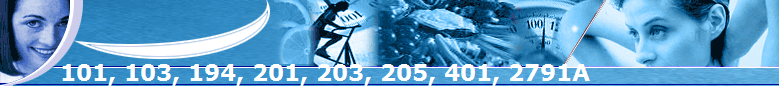 101, 103, 194, 201, 203, 205, 401, 2791A